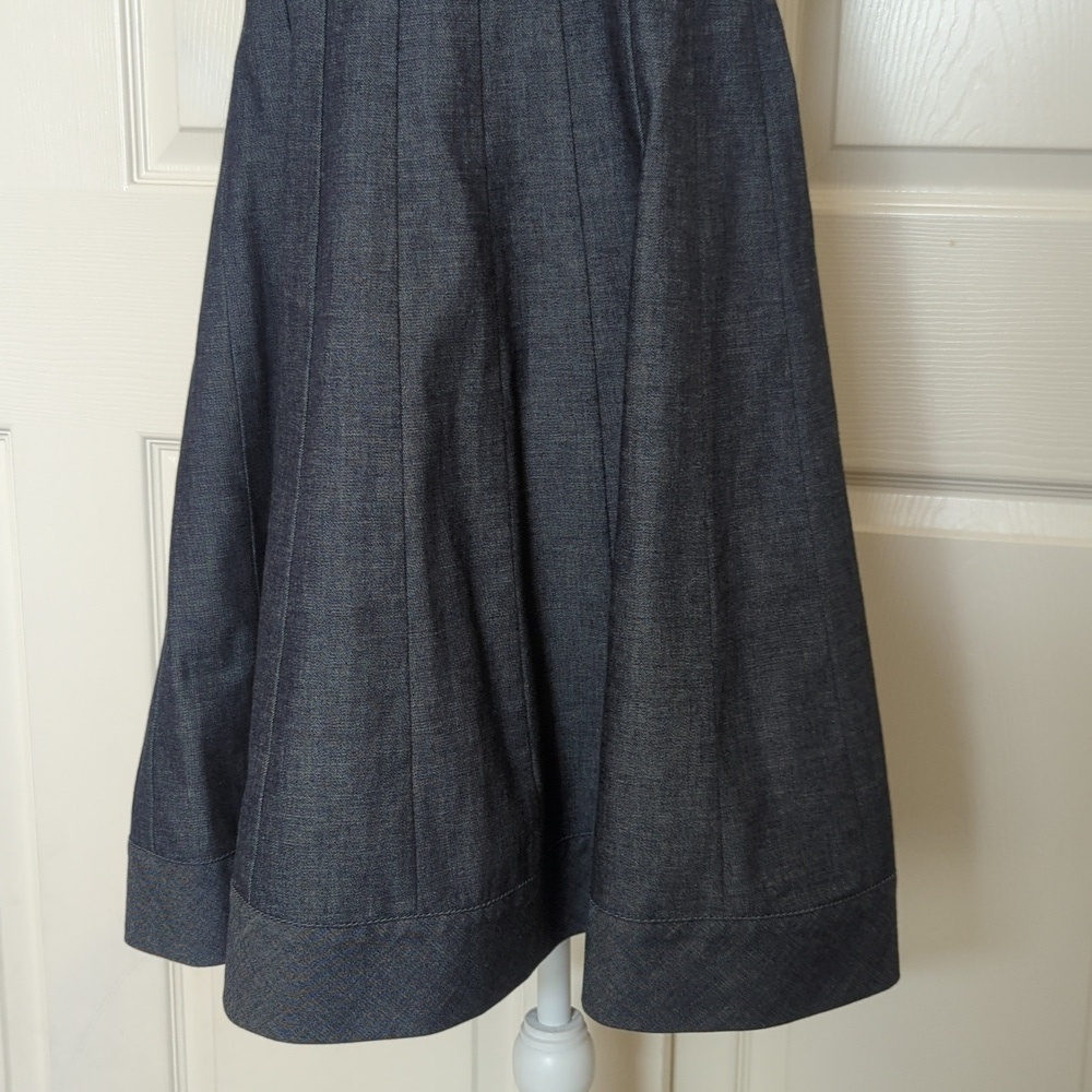 Theory Denim Darted Pleated Sleeveless Dress, Size 0 - Picture 3 of 8